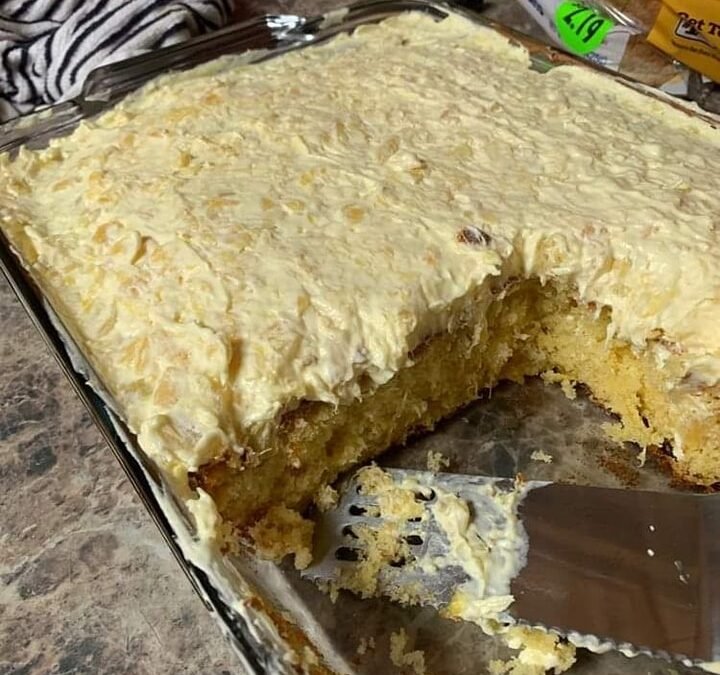 Mandarin Orange Cake with Pineapple Coconut Frosting